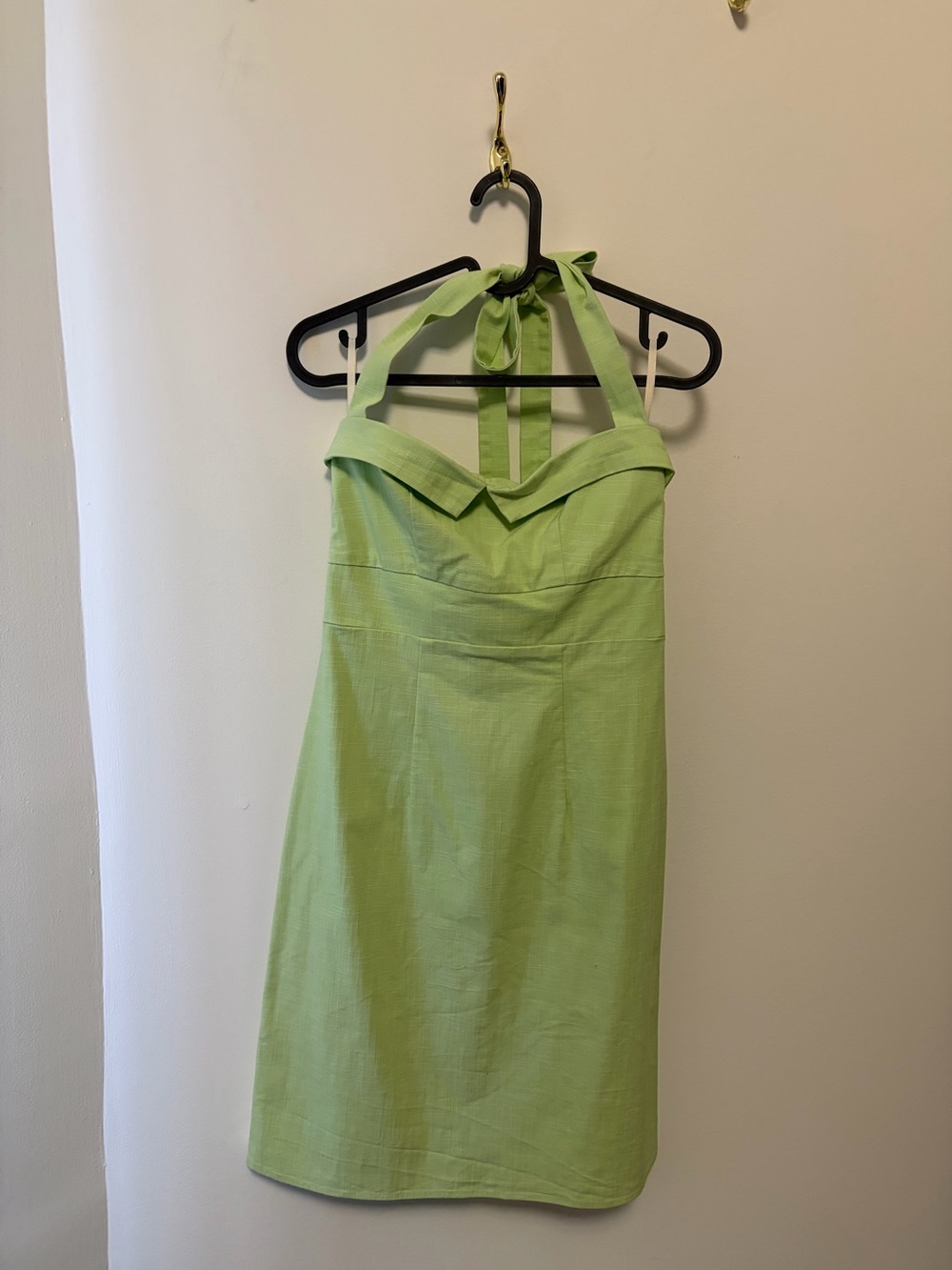 Strapless Tie-Neck Light Green Dress